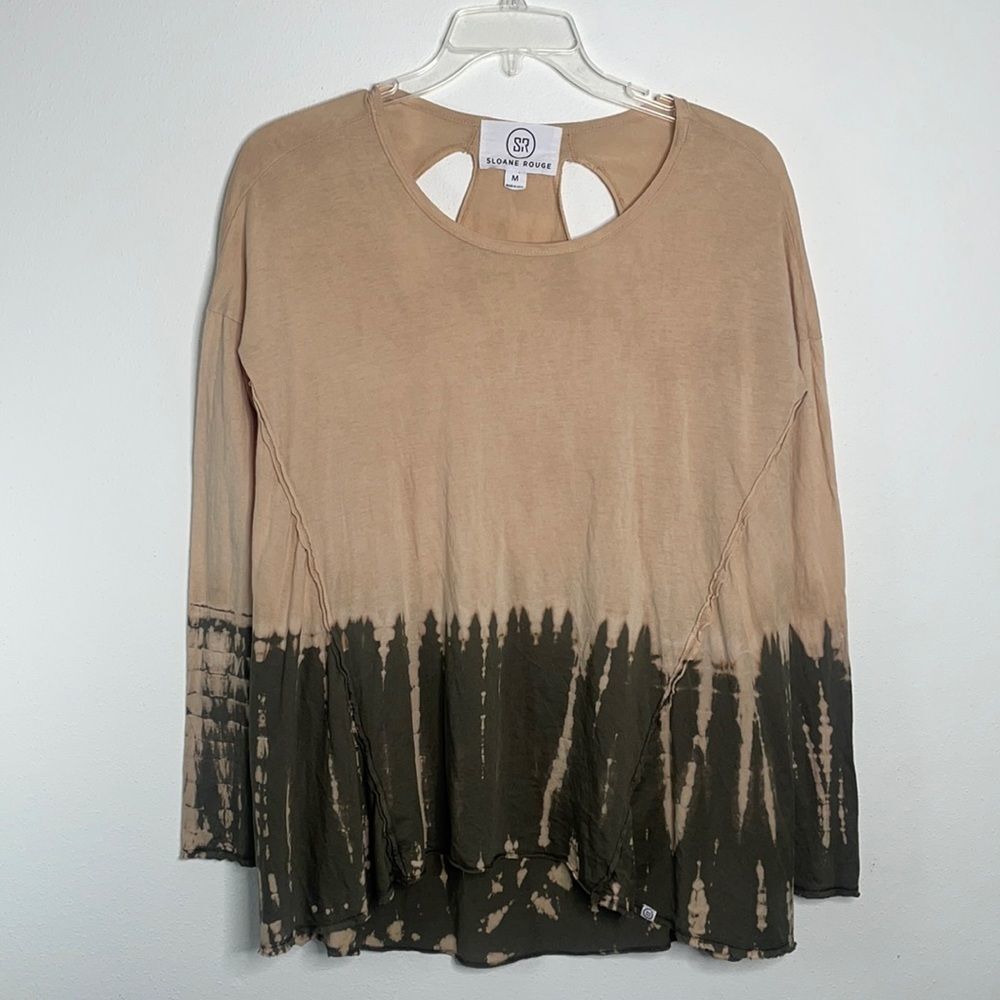 Sloane Rouge Long Sleeve Tye Dye Baby Doll Tee Shirt